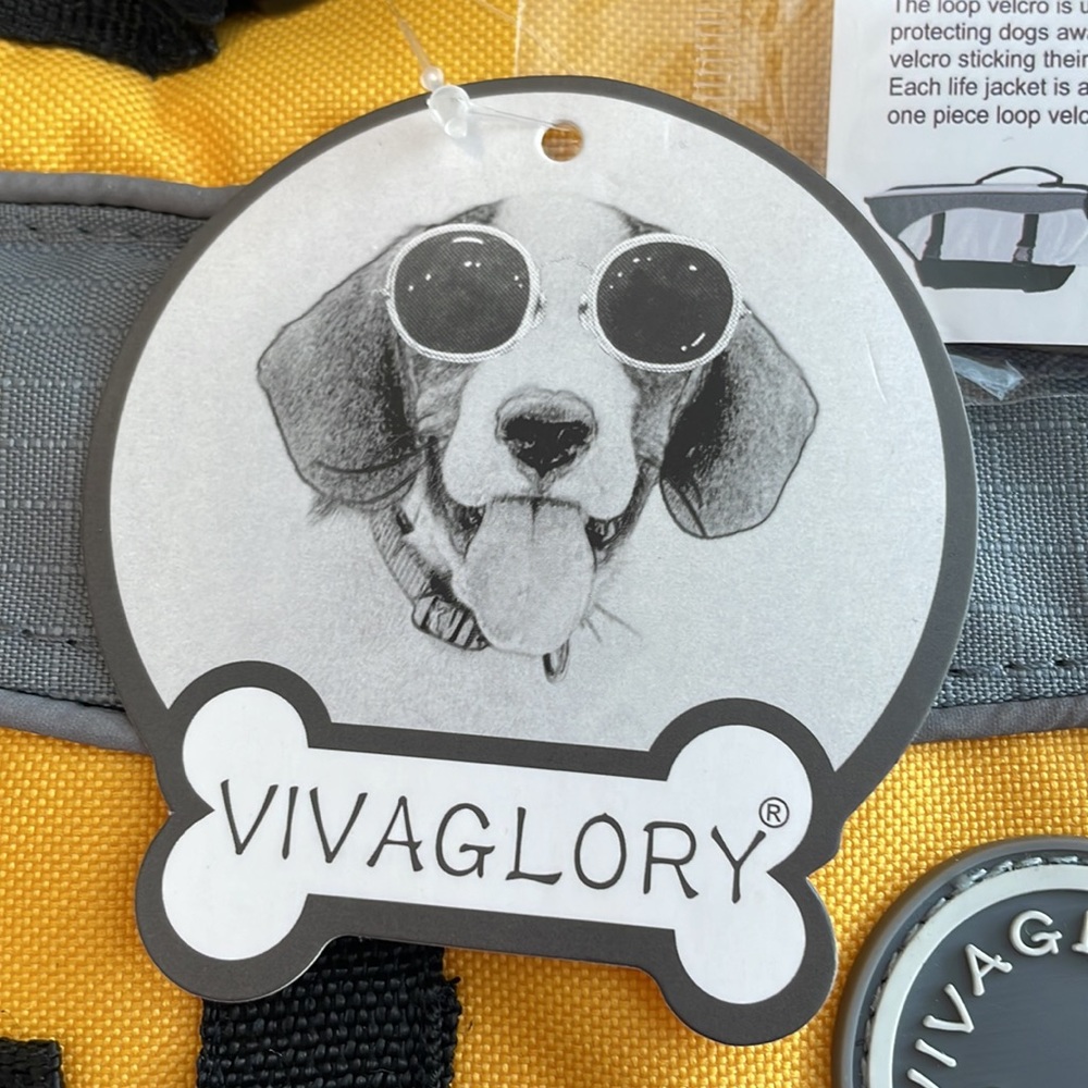 ๐HP๐ VIVAGLORY Dog Life Jacket Extra Padding Pet Safety Vest Yellow/Gray Sz S - Picture 10 of 12
